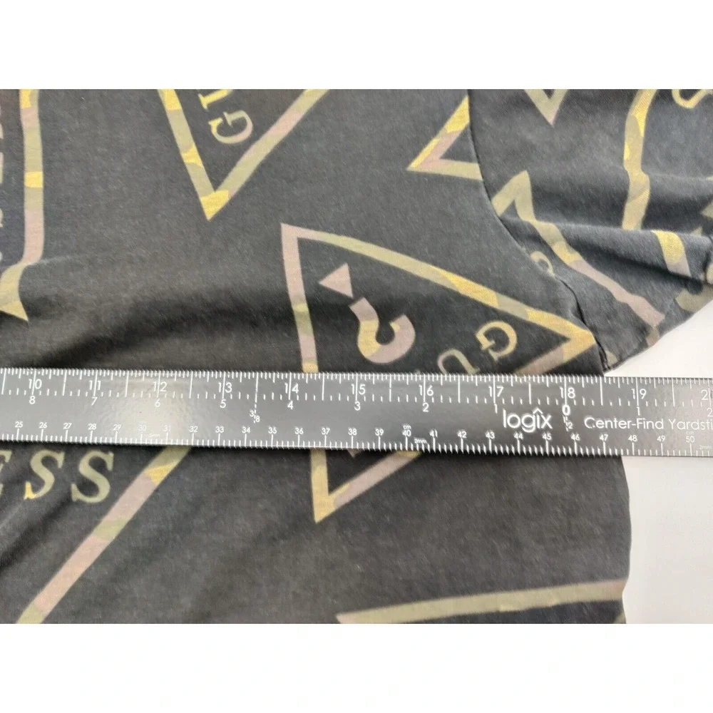 Guess Los Angeles‎ Mens Camo Triangle All Over Logo Print T-Shirt Black Size M - Picture 7 of 8